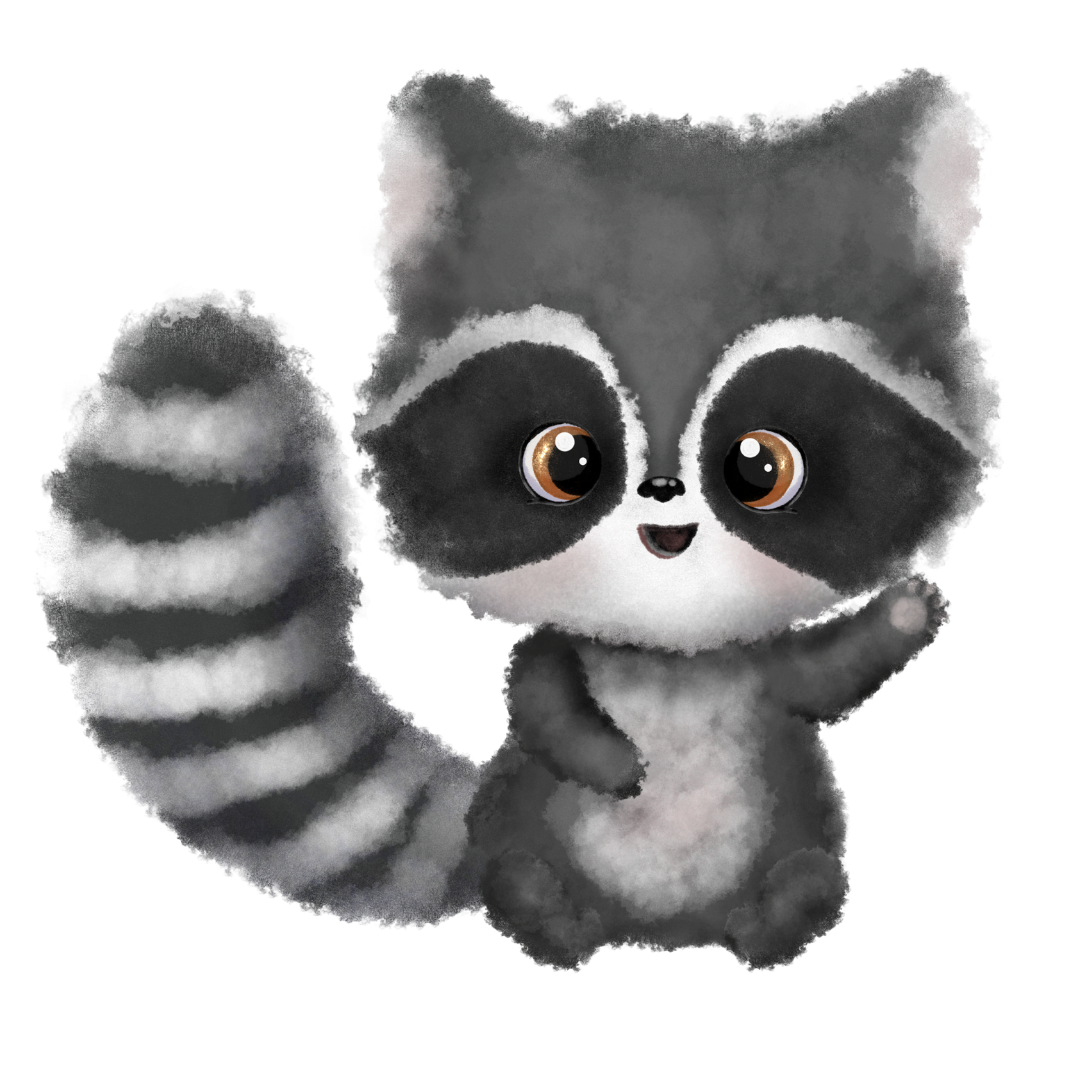 Bügelbild - Plott -  Waschbär - 10cm x 9,3cm