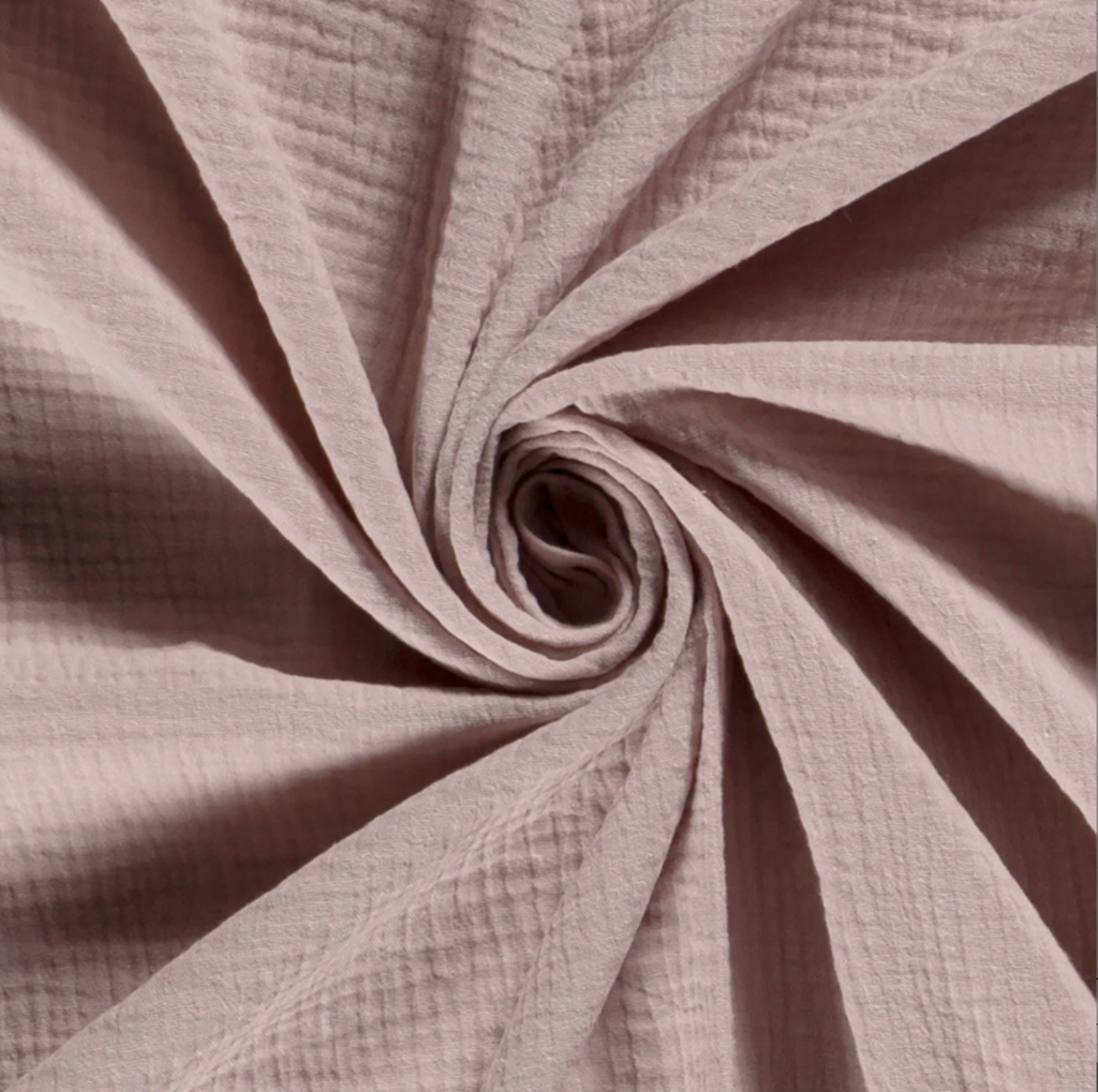 Musselin - Double Gauze - Mullstoff -  Baumwolle - Uni - Altrosa