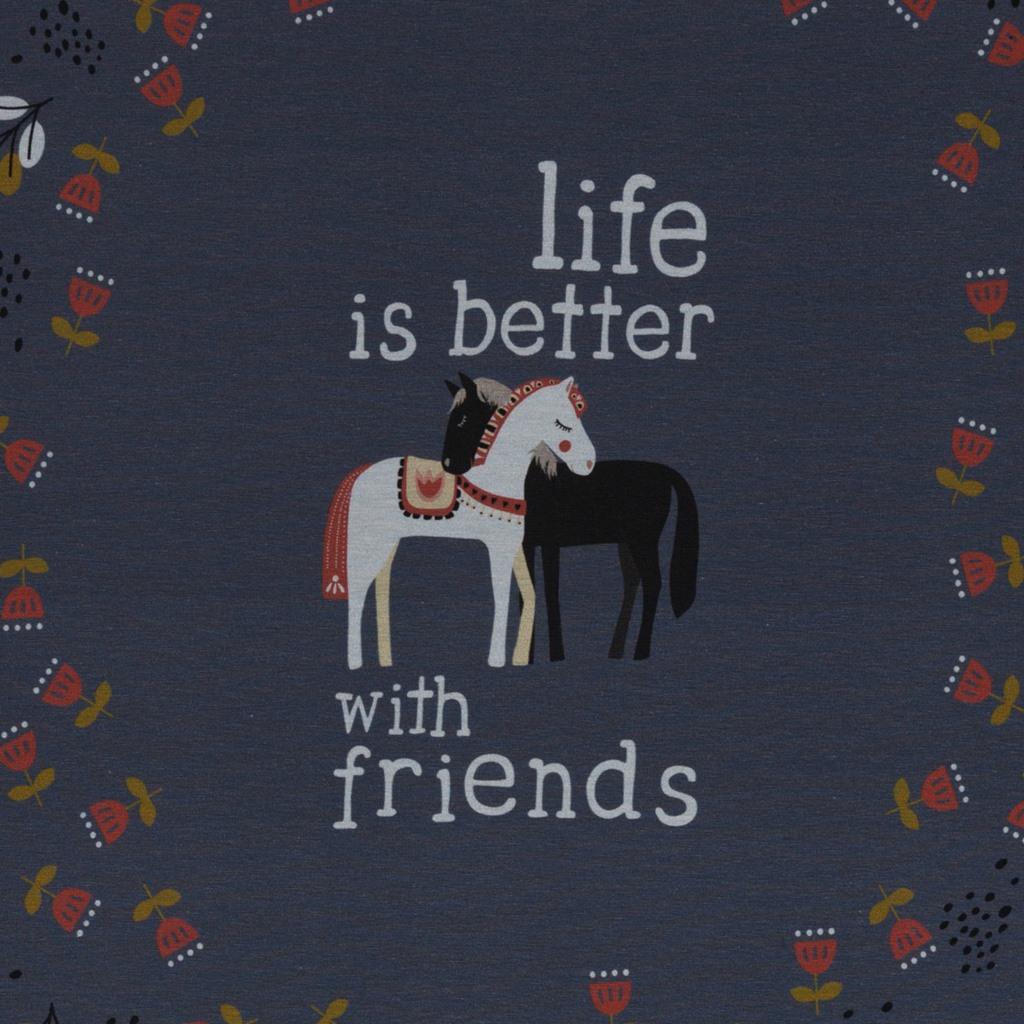 Baumwolljersey - Jersey Stoff - Swafing - Panel - Happy Together by Bienvenido Colorido - 98cm x 160cm 