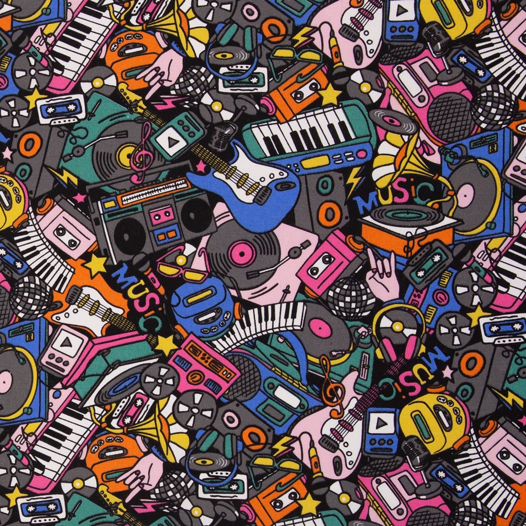 Canvas - Dekostoff - Leinenoptik - Swafing - Linde - Musikinstrumente