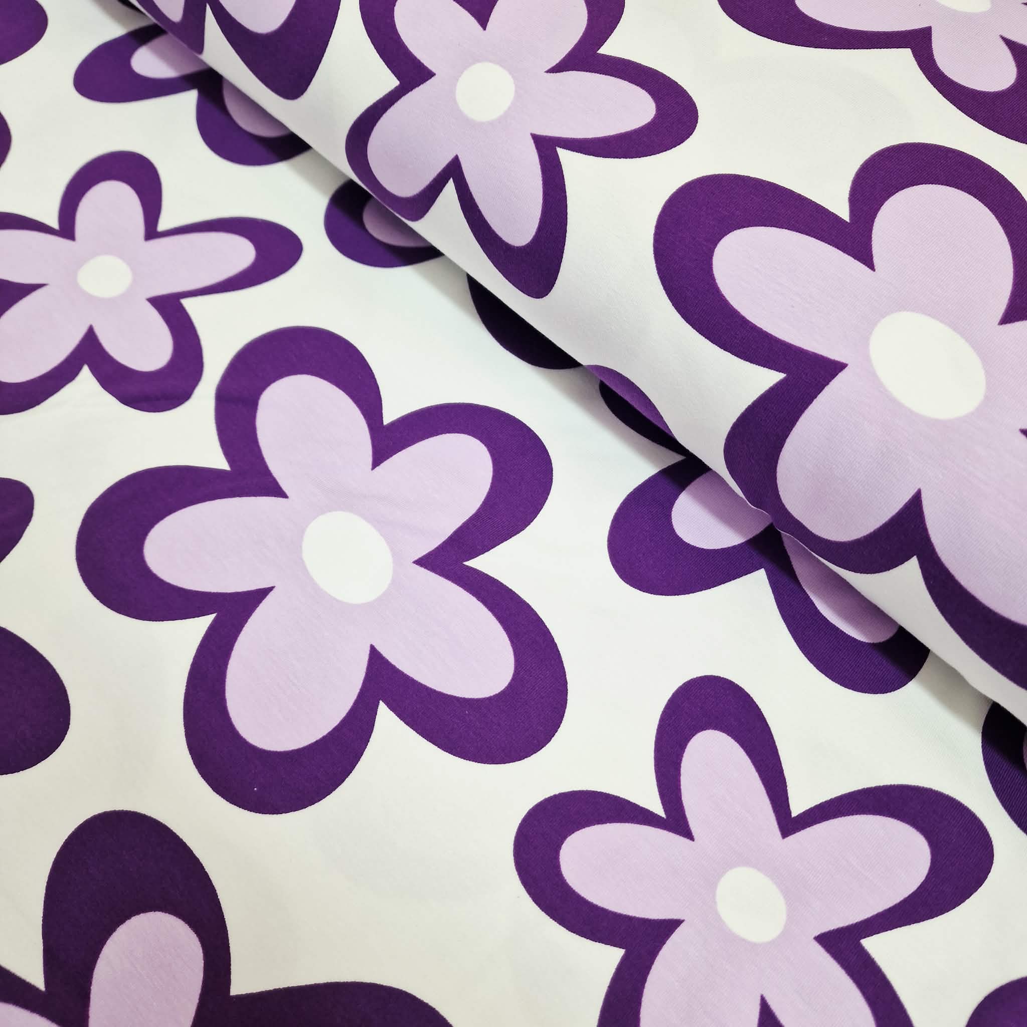  Motivjersey - Digitaldruck - Lila Blumen