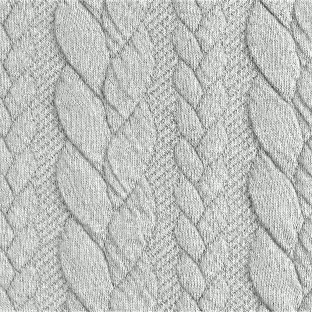 Jacquardjersey - Edles Zopfmuster - Hellgrau