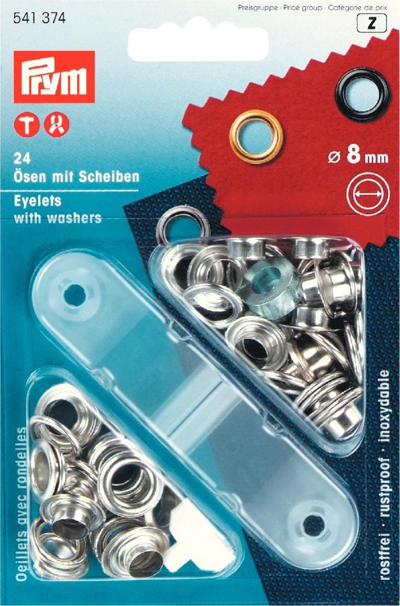 Prym - Ösen und Scheiben MS 8.0 mm silberfarbig