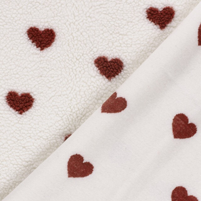 Teddyplüsch - Fleece - Herzen