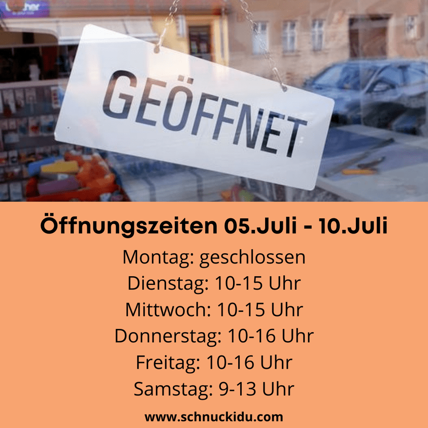 Sonderöffnungszeiten für die Woche vom  05.-10.Juli 2021 😍🥳