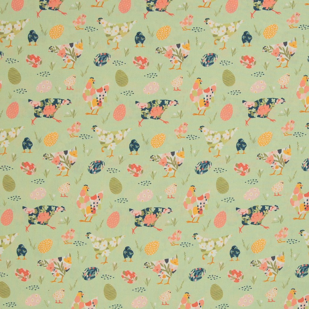 Webware - Baumwoll Stoff - Swafing - Spring - Osterhühner