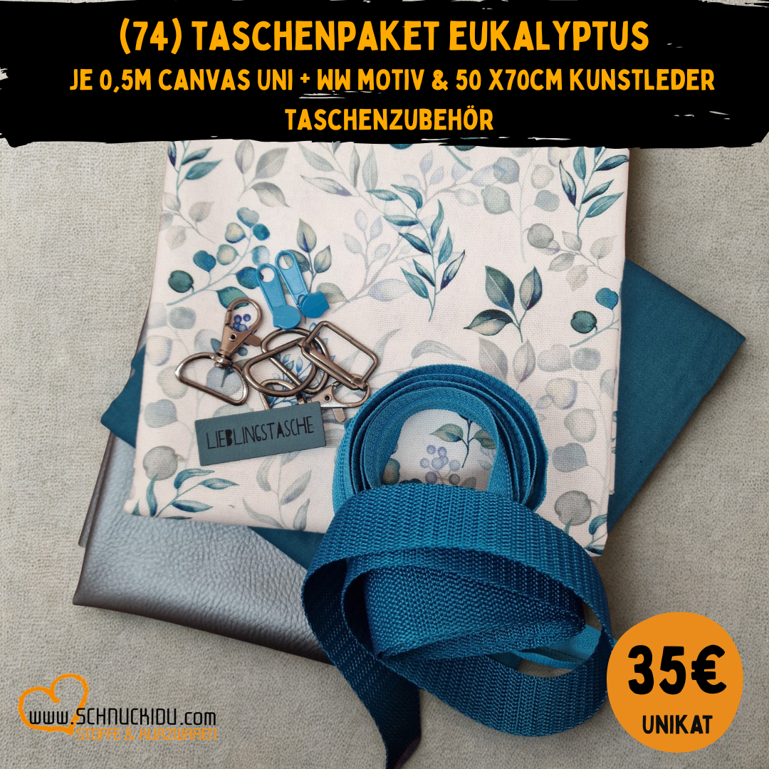Stoffpaket - UNIKAT - Taschenpaket Eukalyptus