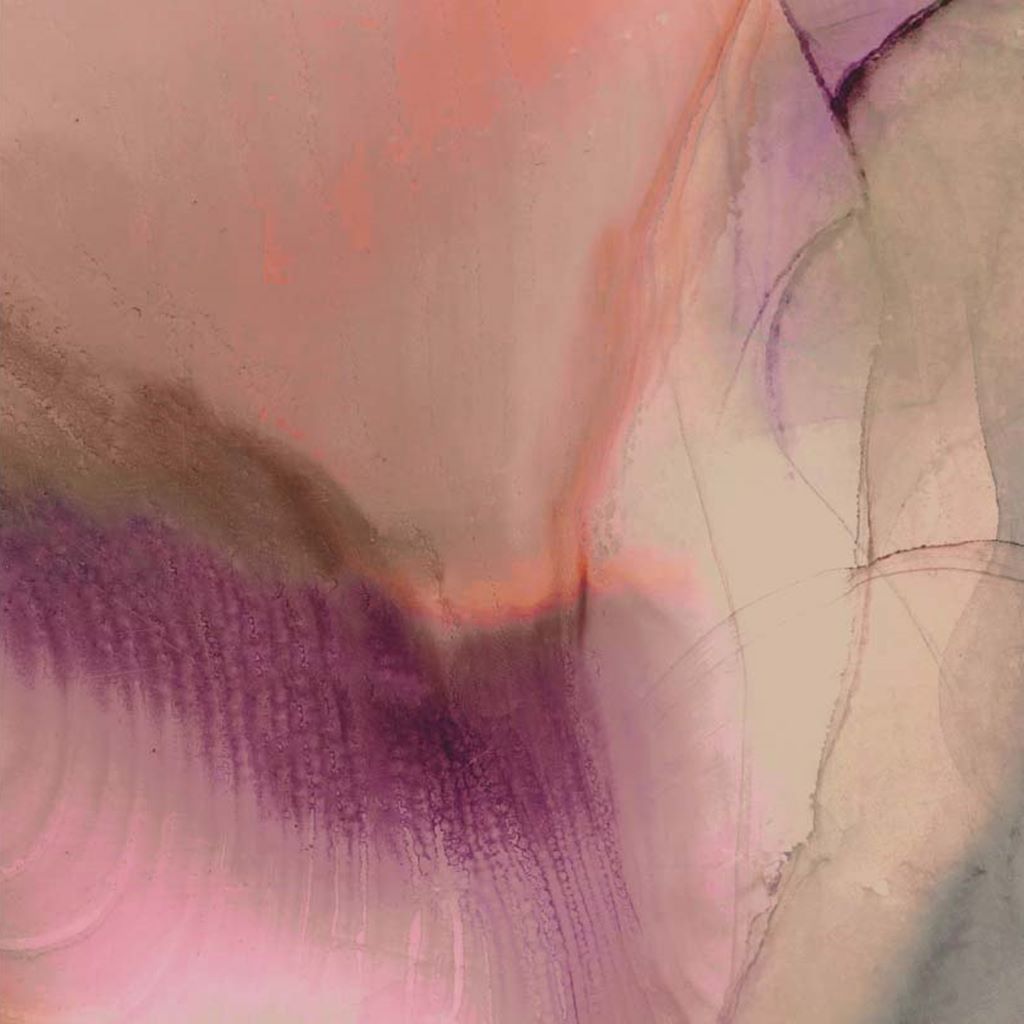 Softshell mit Plüschabseite - Aquarell Tinte auf Rosa