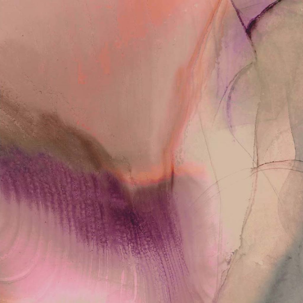 Softshell mit Plüschabseite - Aquarell Tinte auf Rosa