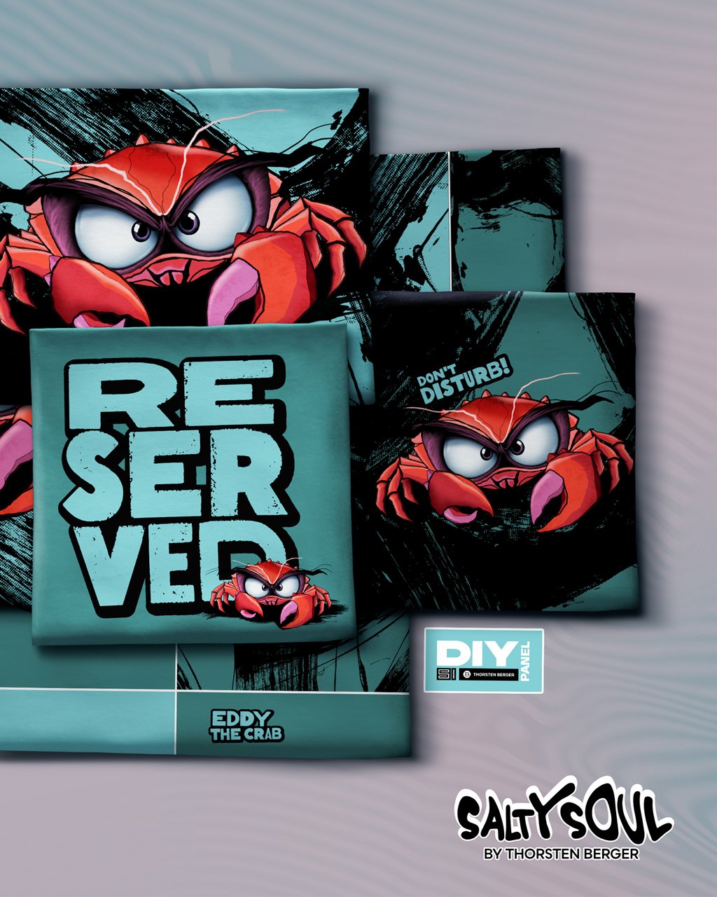 Kissenpanel - Samt -  Salty Pillows by Thorsten Berger - Krabbe Petrol