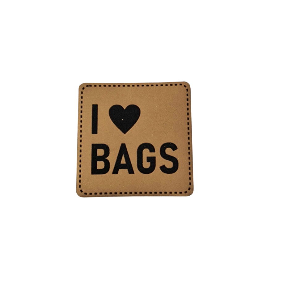 Label - Softshell - Gold - 4cm x 4cm - I LOVE BAGS