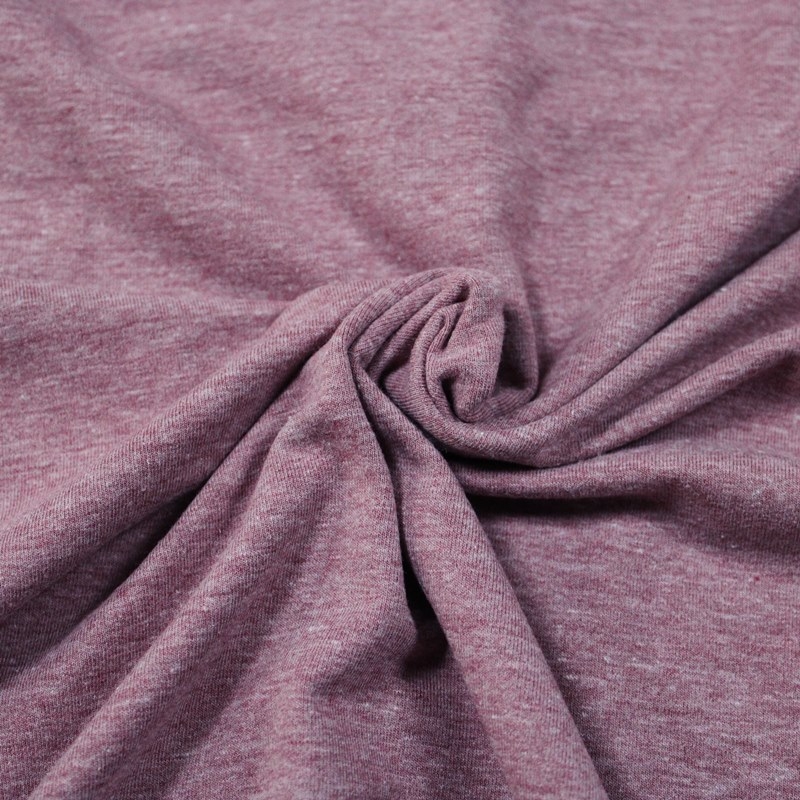 Baumwolljersey Melange - Jersey Stoff Uni meliert - Bordeaux meliert