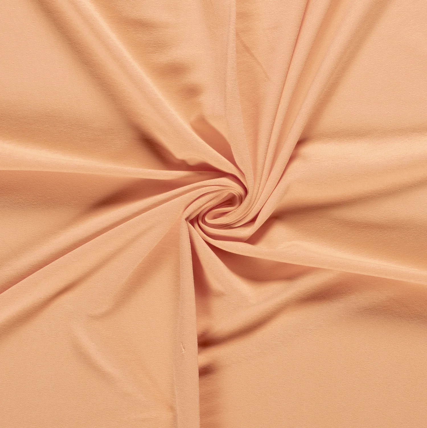 French Terry Sommersweat Uni in Pfirsich – zartes Apricot, ungeraut, 95% Baumwolle, Öko-Tex Standard 100, elastisch