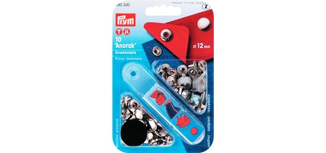 Prym - NF-Druckknopf Anorak MS 12 mm silberfarbig