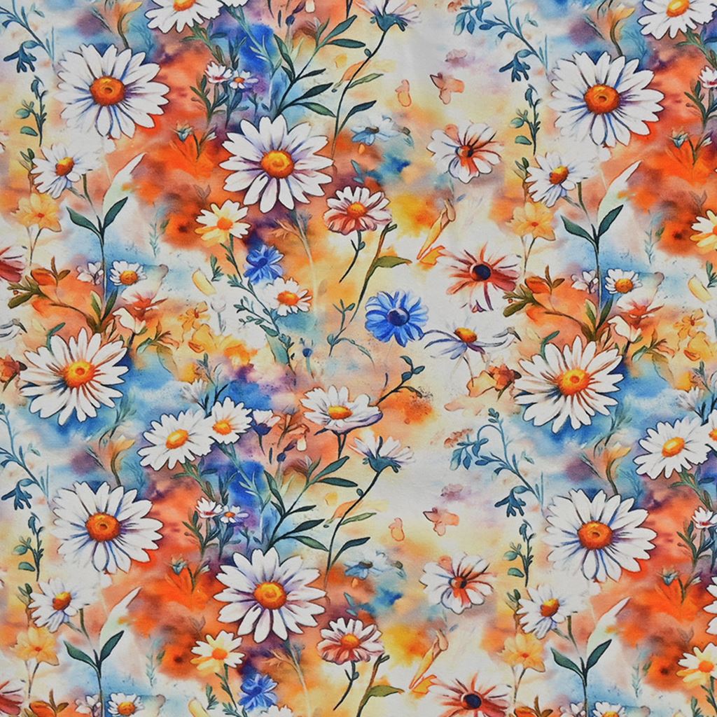 Motivjersey - Digitaldruck -  Bunte Blumen