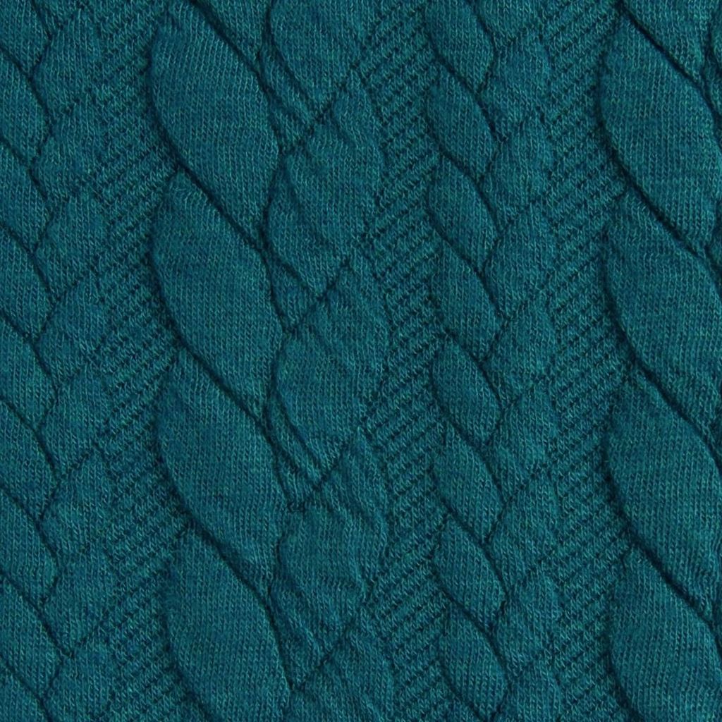 Jacquardjersey - Edles Zopfmuster - Petrol