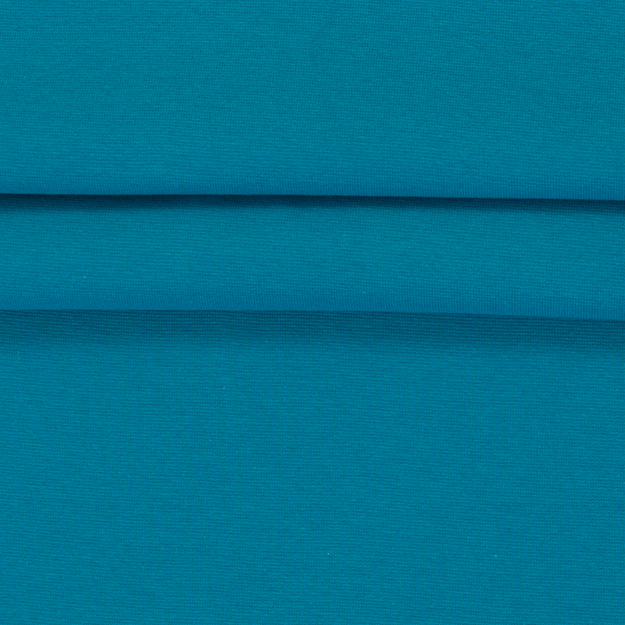 Hochwertiger Bündchenstoff in Aqua, elastische Schlauchware aus 95% Baumwolle und 5% Elasthan, Ökotex 100 zertifiziert, 230g/m², ideal für Abschlüsse an Kinder- und Sommerkleidung