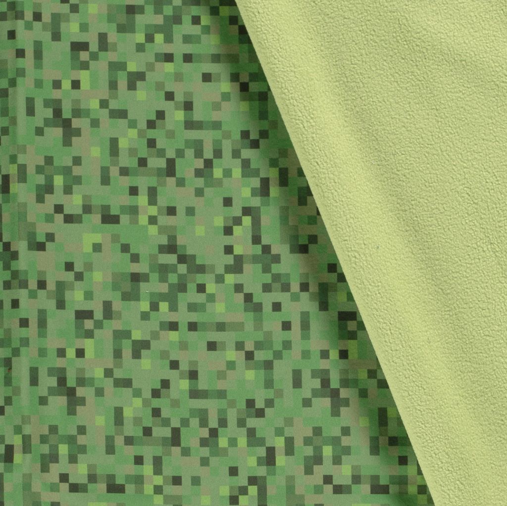 Softshell mit Plüschabseite - Pixel in Grün