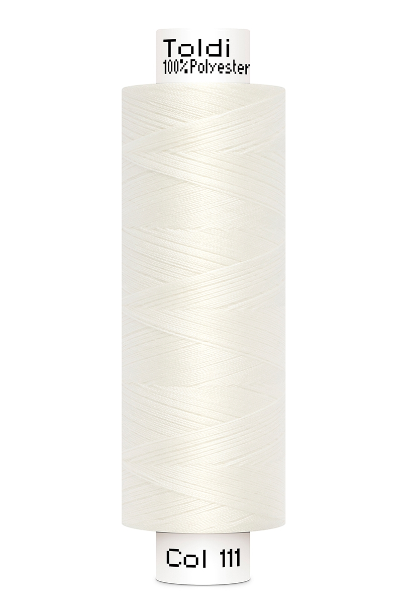 Gütermann Allesnäher Toldi 500 Meter in Ecru – Hochwertiges Nähgarn aus 100% Polyester für Nähmaschinen und Handarbeiten in Naturweiß.