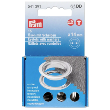 PRYM - PRYM  VARIO Creative Tool - Ösen mit Scheiben 14mm - Silber - 15 Stück