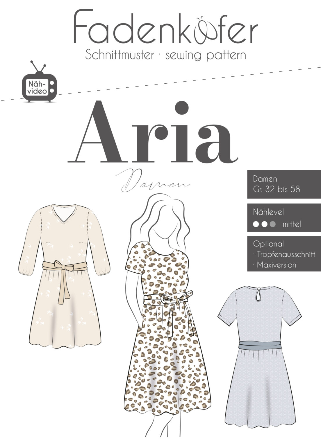 Papierschnittmuster Fadenkäfer - Kleid Aria für Damen