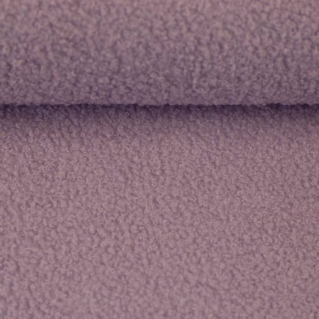 Swafing Teddy-Fleece-Bouclé in Altlila, strukturierter Teddyplüsch, 100% Polyester, 390g/m², ideal für gemütliche Kleidung, Vorbestellung Juli/August 2026