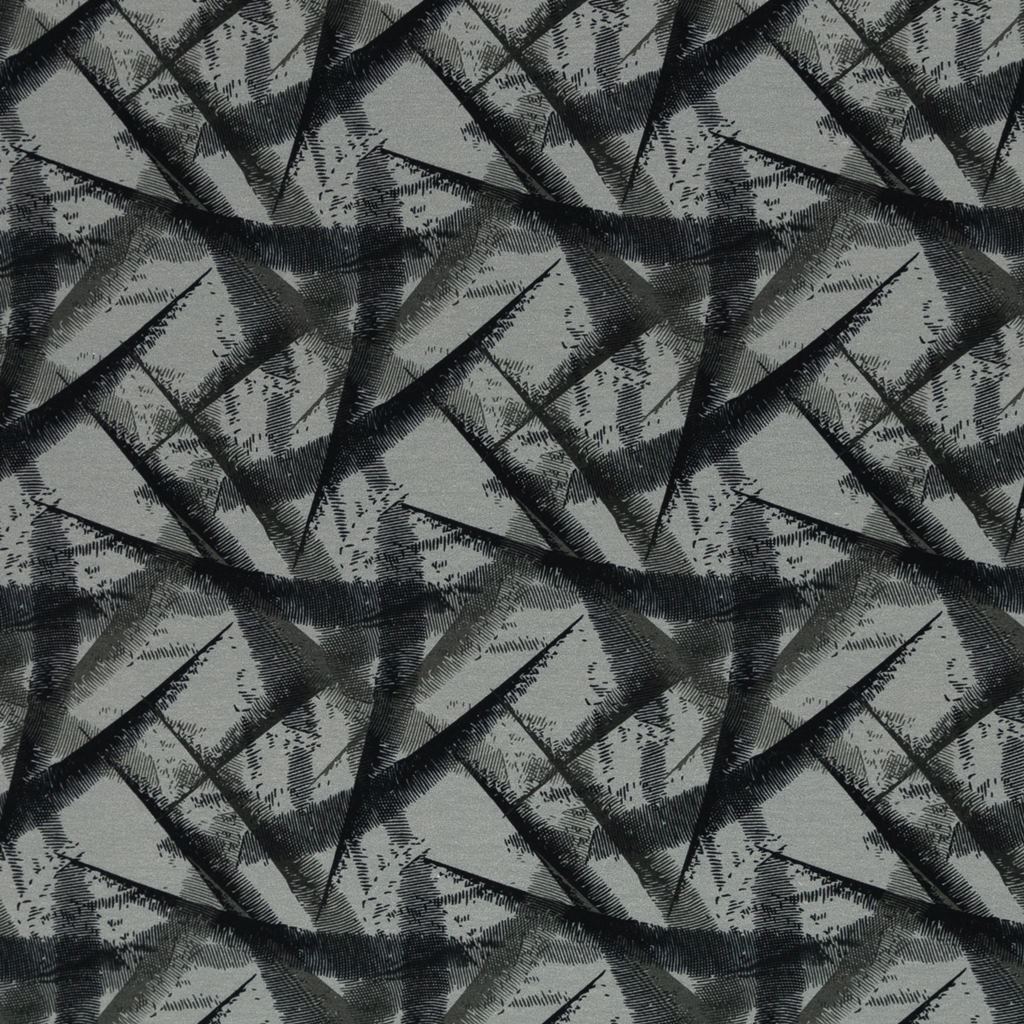 Sweat leicht angeraut - Sweat Stoff - Swafing - Toronto - Abstraktes Muster auf Grau
