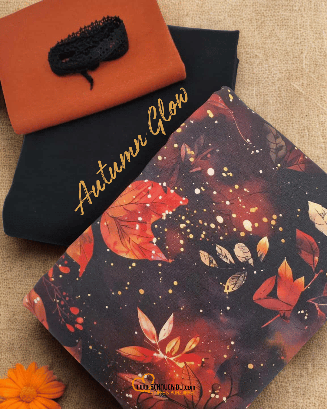 Stoffrest - Eigendesign - Autumn Glow - French Terry - 130cm