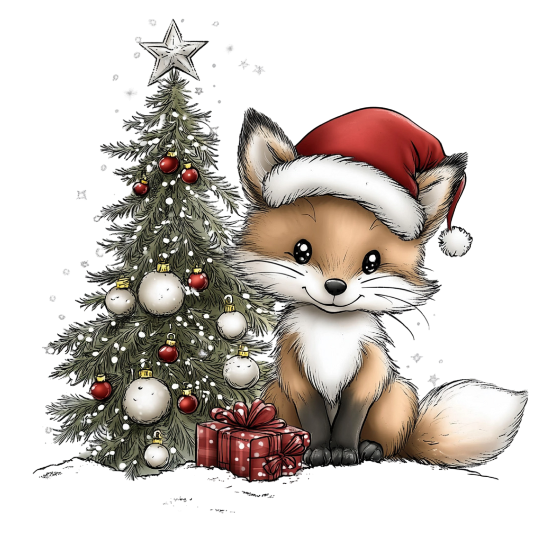 Bügelbild - Plott - Weihnachtsfuchs - 11cm x 12cm
