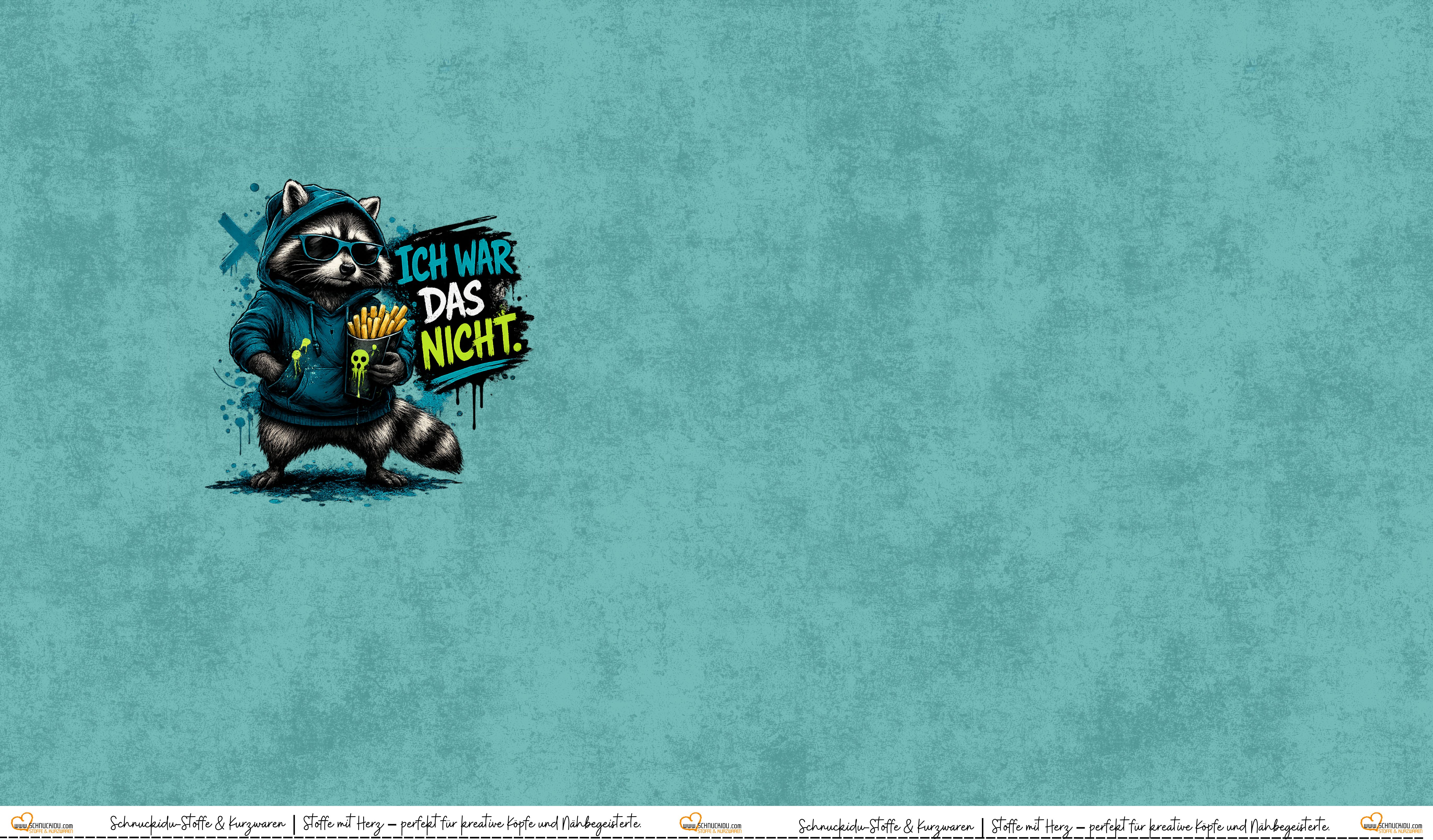 VORORDER – French Terry Eigendesign „Waschbär - Ich war das nicht“ – ca. 80x145cm