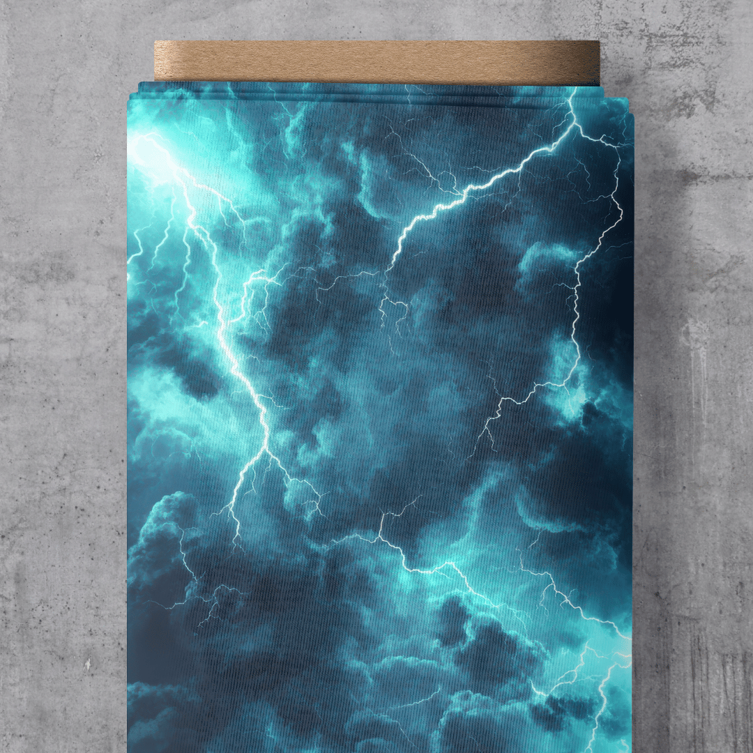 Stoffrest - Eigendesign - Thunder Petrol Softshell 45cm