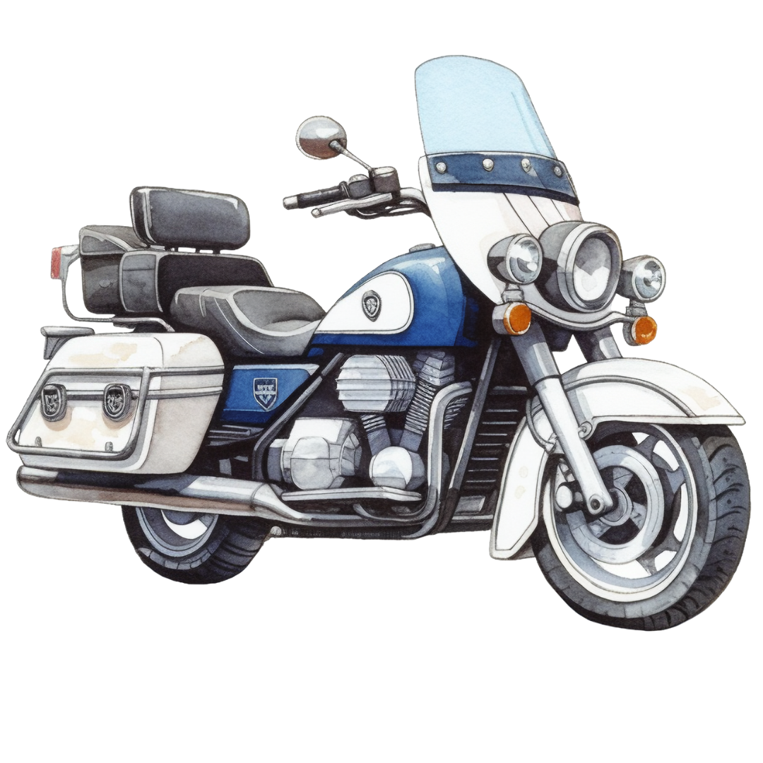 Bügelbild - Plott - Polizeimotorrad 10cm x 8cm