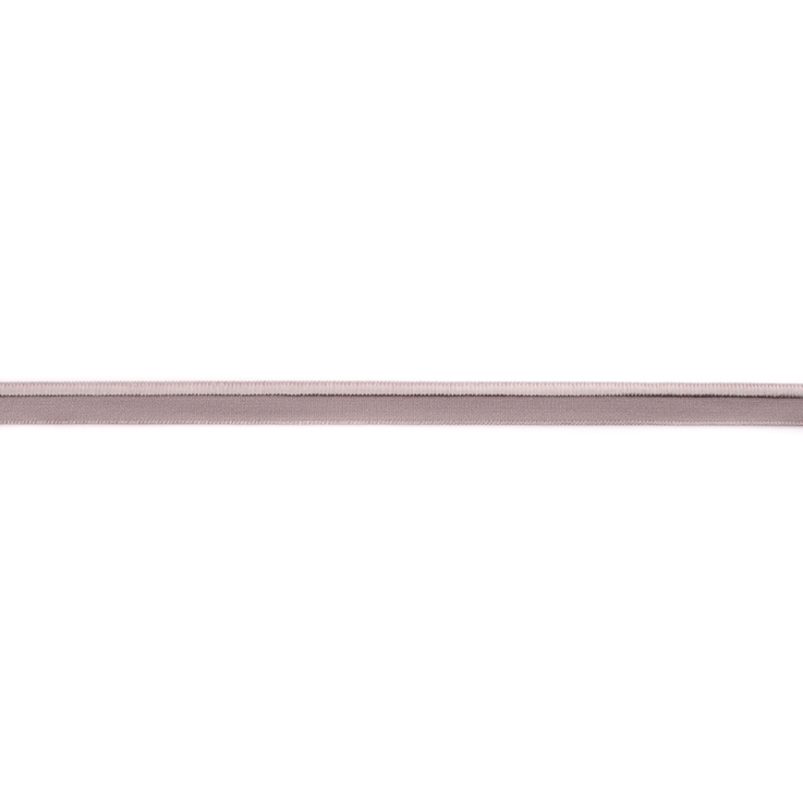 Elastisches Paspelband in zeitlosem Mittelgrau, 10 mm Breite, hochwertige Materialmischung mit Lycra, ideal für Sportmode, Jersey-Kleidung und dezente Akzente.
