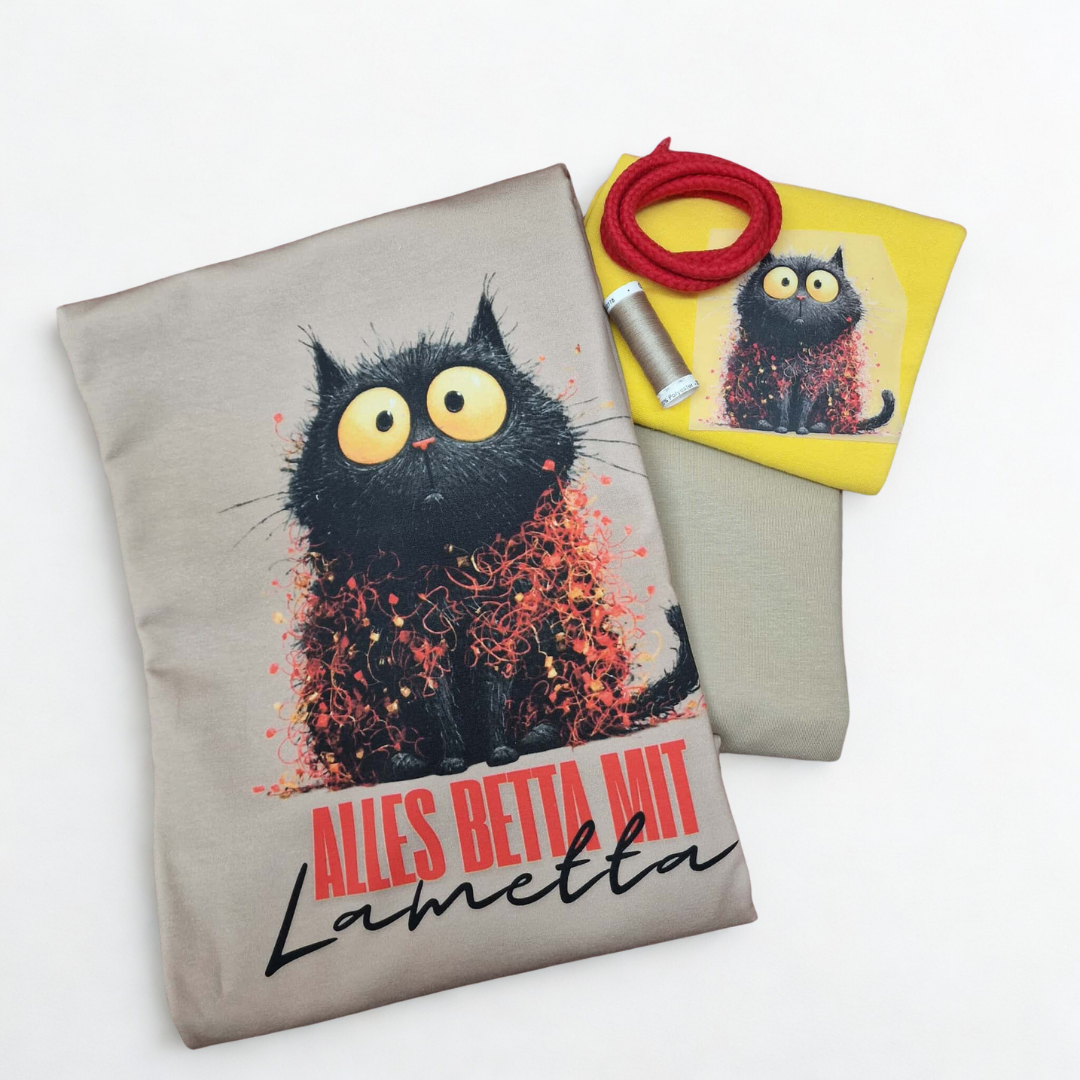 Stoffpaket - UNIKAT - Eigendesign - Lametta Cat