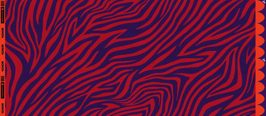 Swafing French Terry Kombistoff Monsta by Thorsten Berger, Allover-Print mit kleinen Monstern in Rot, Sommersweat, 95% Baumwolle 5% Elasthan, Vorbestellung