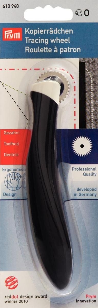 Prym Kopierrädchen gezahnt – Ergonomisches Markierwerkzeug zur präzisen Übertragung von Schnittmustern auf Stoff oder Kopierpapier.