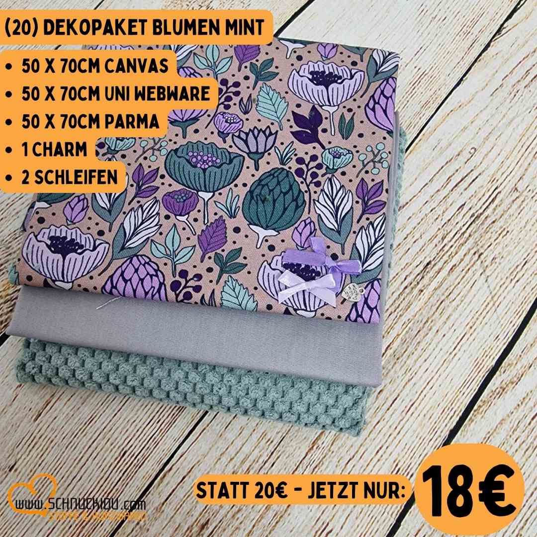 Stoffpaket - Unikat - Dekopaket Blume Mint