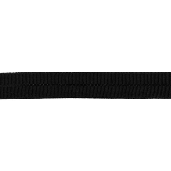 Mattes elastisches Einfassband in Schwarz, 15 mm Breite, hochwertige Materialmischung mit Lycra, ideal zum Einfassen von Jersey, Unterwäsche und Sportkleidung.