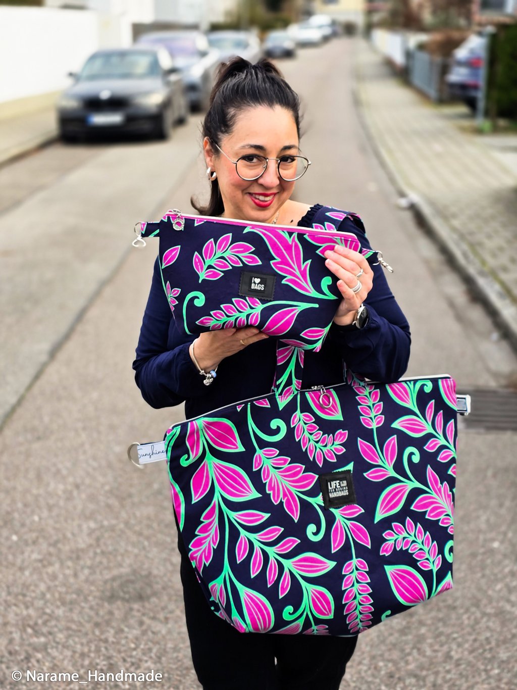 Vororder - Canvas - Swafing - Simply Sunshine by lillesol&pelle - Blumen pink/mint/dunkelblau