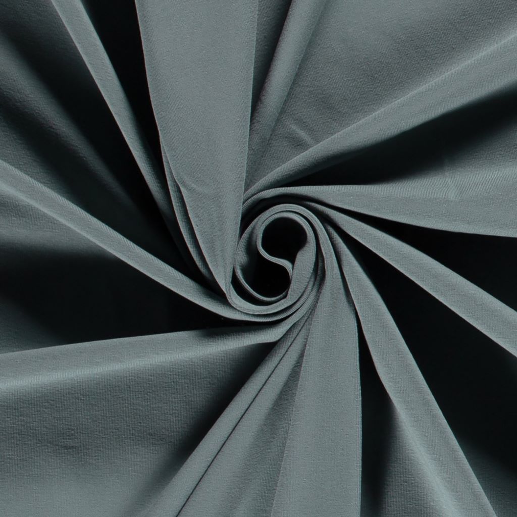 Stahlblauer Uni Jersey Stoff – hochwertige Baumwolle blickdicht von Schnuckidu