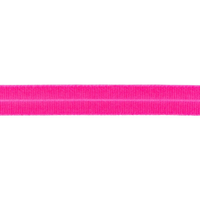 Elastisches Einfassband in mattem Pink, 20mm Breite, hochwertige Meterware aus Polyamid-Mix für Sportmode, Unterwäsche und elastische Kantenabschlüsse.