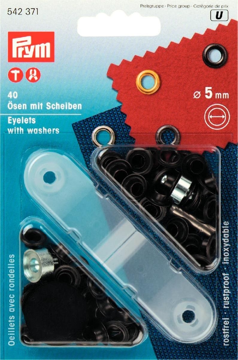 Prym - Ösen und Scheiben MS 5.0 mm brüniert