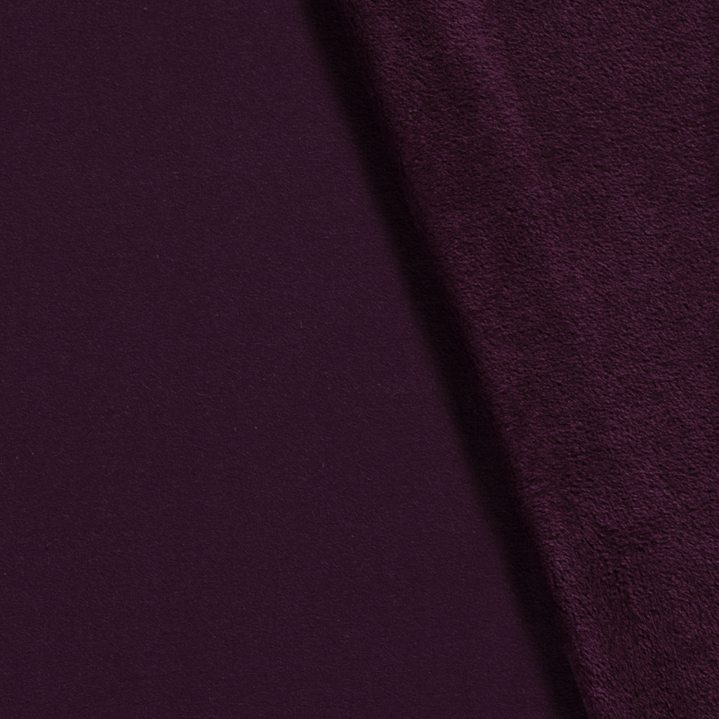 Alpenfleece - Sweat Stoff mit Plüschfell-Abseite - Uni - Violett