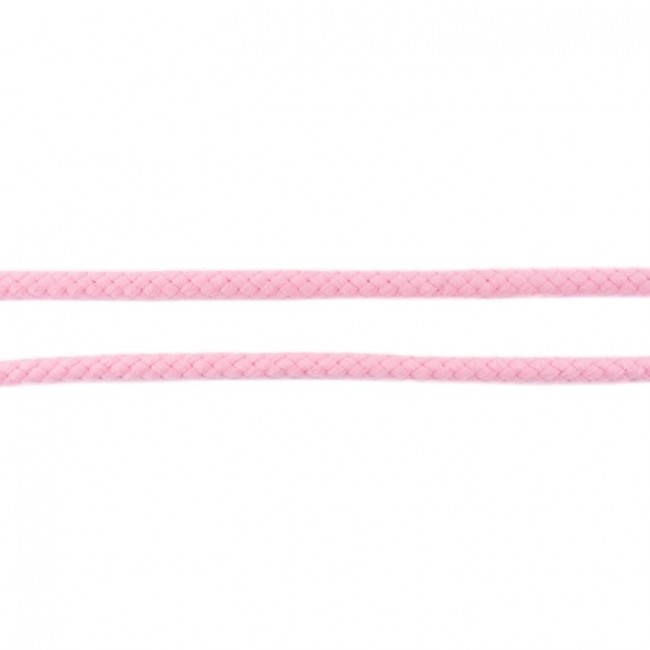 Hochwertige doppelt gewebte Baumwollkordel in Hellrosa, 8mm Durchmesser, weiche Meterware für Hoodies, Kinderkleidung und Tunnelzüge.