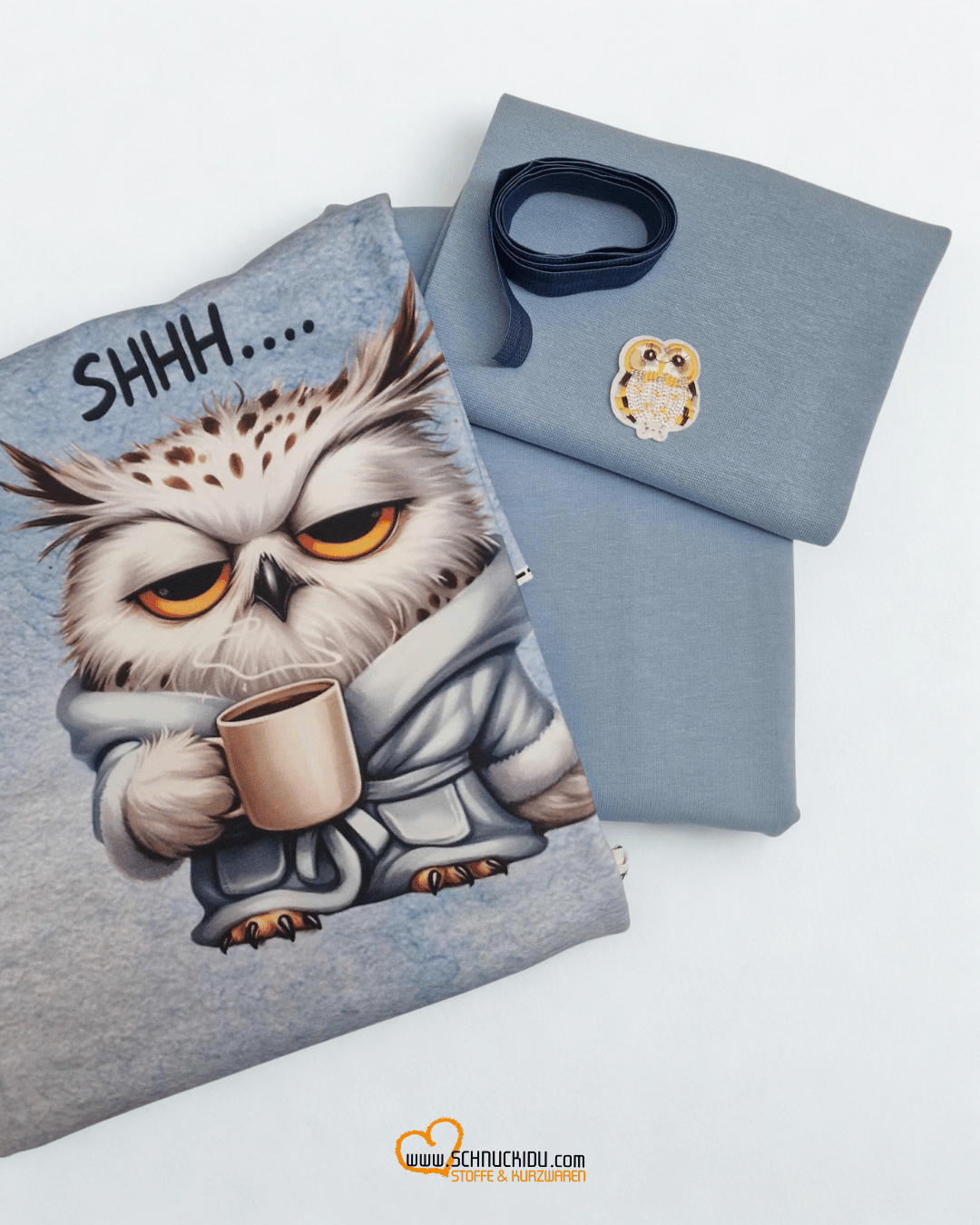 VORORDER - Panel Eigendesign  - French Terry - ca. 82x145cm - Shhh Owl