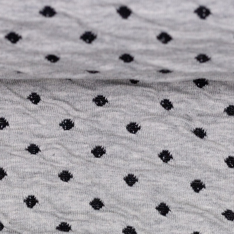 Jacquardjersey - Swafing - Marten - Dots in Schwarz auf Grau