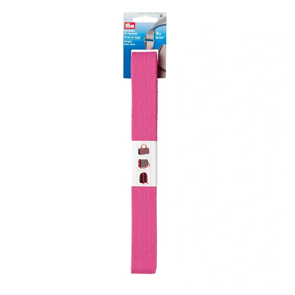 Taschengurtband - Gurtband - 30mm - Uni - Pink - 3m Packung 