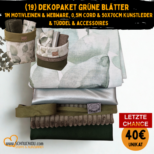 Stoffpaket - UNIKAT - Grüne Blätter