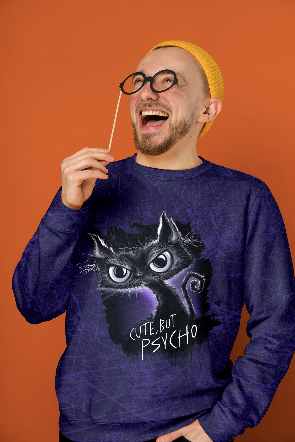 Panel - French Terry - Swafing - Thorsten Berger - Cheeky Animals 2.0 - Psycho Cat