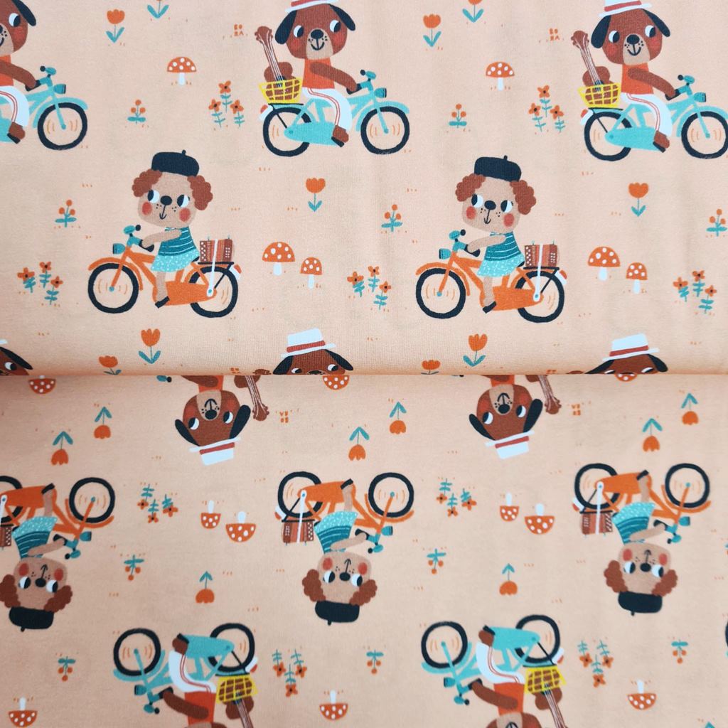 Lillestoff - Baumwolljersey - Motivjersey - Bicycle Doggy